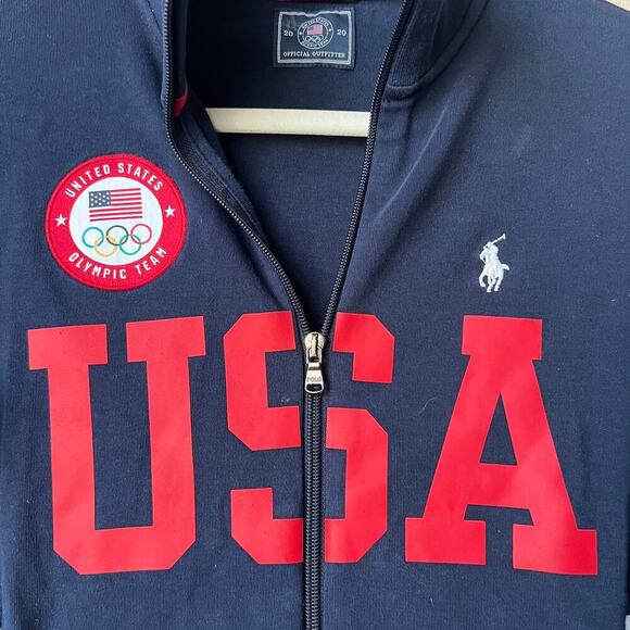 Ralph Lauren Polo x Team USA 2020 Navy Track Jacket Size S - Picture 8 of 9